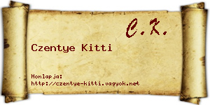 Czentye Kitti névjegykártya