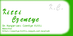 kitti czentye business card